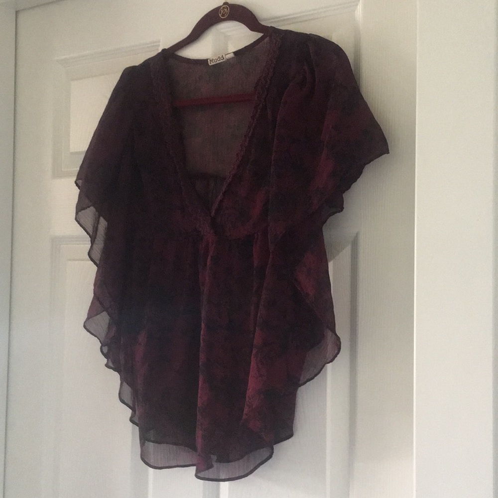 Dark Purple Sheer Blouse